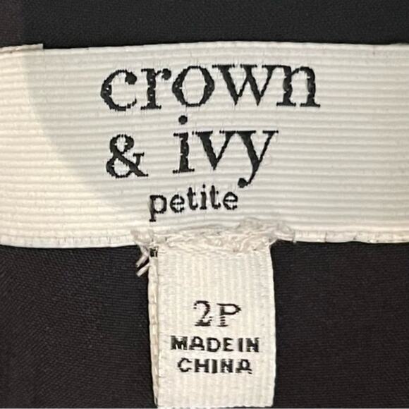 Crown & Ivy Black W Metallic Lime Green Elephant Party Event Skirt NWOT Size 2P - Picture 8 of 10